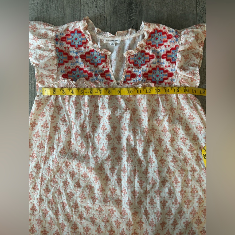 Anthropologie Pink and Red Embroidered Blouse - Picture 7 of 8
